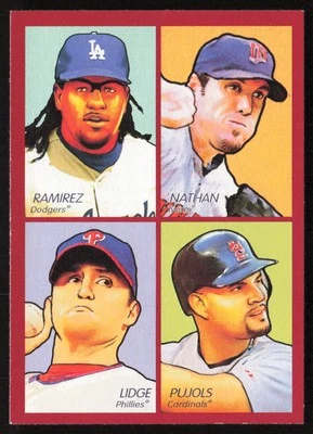 2009 Upper Deck Goudey 4-in-1 Manny, Nathan, Pujols, Lidge #35-88 - Image 1 of 2