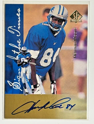 Herman Moore AUTO SP Authentic SOTT 1997 Sign of Times Autograph Upper Deck Lion - Image 1 of 2