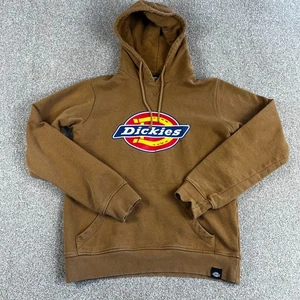 Dickies Hoodie Mens XS Brown Big Logo Spell Out Graphic Print Casual Pullover - Picture 1 of 11