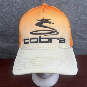 Cobra Golf TOUR White Orange Fitted L/XL Embroidered Flexfit Baseball Cap Hat - Picture 1 of 4