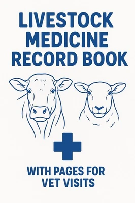 Livestock Animal Medicine Record Book 81 Pages + Vet Visit Log A4 - DoJo Agri - Image 1 of 4