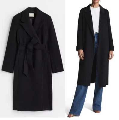 Abrigo largo de mezcla de lana Elise REISS nuevo sin etiquetas en azul marino talla 6 estilo agotado Foto 1 de 4