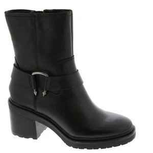 Dolce Vita Camros 8.5 Moto Mid Calf Black Leather Block Heel Combat Stollensohle   - Bild 1 von 6