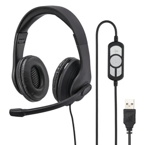 Hama HS-USB300 PC-Headset USB schnurgebunden, Stereo On Ear Schwarz, Universal - Bild 1 von 8