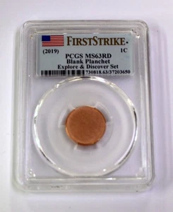 Mint Error (2019) 1c Blank Planchet First Strike PCGS MS-63 RD - Bild 1 von 2