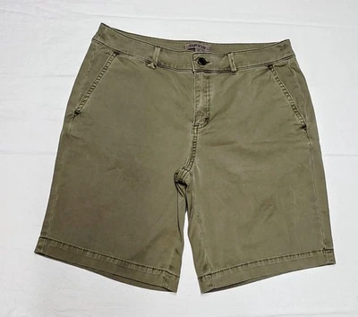 Pantalones cortos para mujer Orvis verde mezcla de algodón con cremallera frontal plana 10 Foto 1 de 4