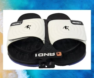 AND1 Men’s Adjustable Athletic Swirl Slide Sandals Black/WHITE Size 8 Comfort - Picture 1 of 15