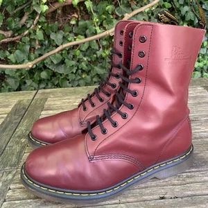 Dr. Martens 1490 Red Cherry 10- eyelet Hole Airwair Size uk 10 Eu 45 - Picture 1 of 14