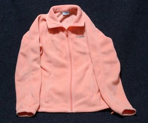Columbia Soft Fleece Jacket Full Zip Peach Coral Women's Size Small Pre-Owned - Picture 1 of 4