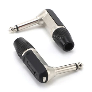 Conector de altavoz adaptador estéreo mono TRS macho enchufe audio 6,35 mm codo 90° - Imagen 1 de 7
