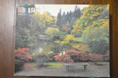 MB Milton Bradley YORK 1500 piece puzzle "JAPANESE GARDEN SEATTLE, WA" - Image 1 of 3