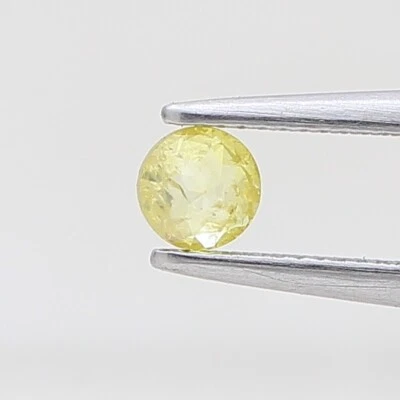 Yellow fancy natural diamond tiny 0.18ct gold yellow sparkling round tambulicut - Image 1 of 4
