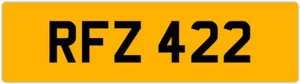 RFZ 422 R 3x3 DATELESS PRIVATE NUMBER PLATE ROB ROY RICK RYAN RUS RUSSELL RILEY - Picture 1 of 1