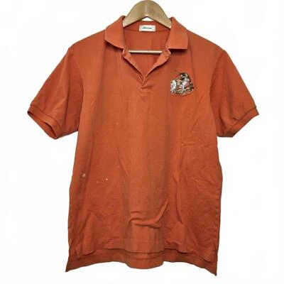 Vintage Mizuno Polo Masculino Grande Laranja Bordado Cachorro - Imagem 1 de 4