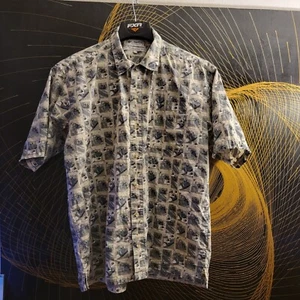 Columbia Hemd XL Herren Aquarell Kunst Kurzarm Button Down Tasche Logo - Bild 1 von 11