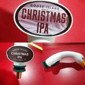 Par de manijas de grifo Goose Island Christmas IPA Chicago IL - Imagen 1 de 9