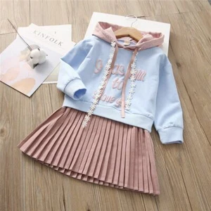 Toddler kid baby girls hooded pleated dress party wedding princess dress Clothes - Picture 1 of 9