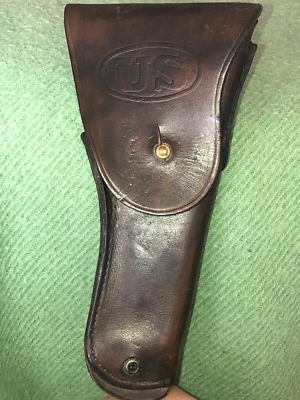 Funda de cuero marrón en relieve Boyt 45 de la Segunda Guerra Mundial con herrajes de metal de 10 1/4" de largo Foto 1 de 4