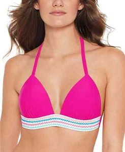 Salt + Cove Juniors' Banded Push Up Halter Bikini Top Pink Size S - Picture 1 of 1