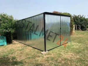 Blechgarage 3x6m Pultdach Fertiggarage Stahlgarage inkl.Lieferung und Aufbau - Bild 1 von 5
