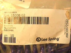 qty 4- LEE Springs LHL 1500B-02 HEFTY  DIE SPRINGS all spec below - Picture 1 of 4