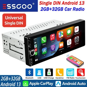 32G Single 1Din Wireless 6.86" Android 13 CarPlay Car GPS Stereo Radio Head Unit - Picture 1 of 14