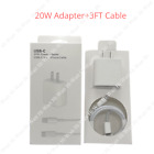 20W Usb-C Power Adapter Pd Fast Charge Cable For Iphone 14/13/12/11/Ipad/Xr Lot
