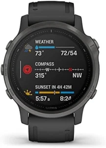 Garmin Fenix 6s Pro Black multisport GPS watch with HRM, Pulse Ox, pace & more - Imagen 1 de 6