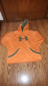 Under Amour Size YLG ColdGear Hoodie Sweatshirt Orange As Is - Picture 1 of 4