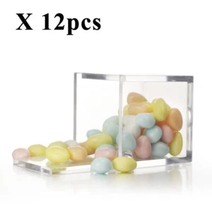 Transparent Plastic Snack Storage Box for Wedding Cookies and Snacks Pack of 12 - Picture 1 of 5