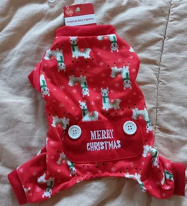 Dog Pajama XS Lama Snowflake Xmas Christmas Holiday Festival Red White Green #12 - Picture 1 of 4