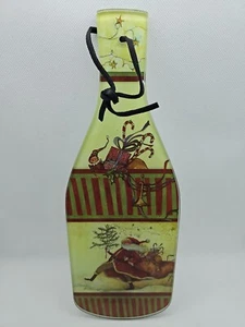 Susan Winget Flat Bottle Cheese Plate Marching Santa 12" Primitive Christmas - Picture 1 of 7
