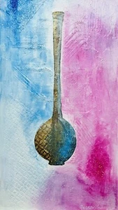 Acrylgemälde auf strukturierter Leinwand skurriles Glas #4 10” x 20” Preisvorschlag - Bild 1 von 1