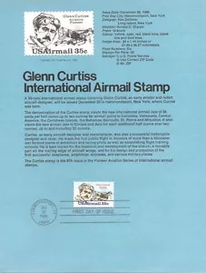 Sello de correo aéreo Curtiss #8025 35c - Scott #C100 USPS página de recuerdo - Imagen 1 de 1