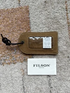 Filson Tin Cloth Luggage Tag | Dark Tan | Made in USA | Discontinued - Picture 1 of 3