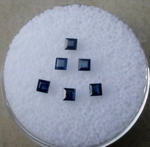 6 Blue Sapphire Princess Loose Faceted Natural Gems 2mm each - Picture 1 of 2