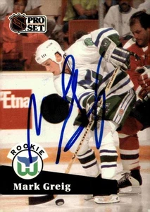 Mark Greig - Signed 1991-92 Pro Set Rookie Card #537 - Picture 1 of 2