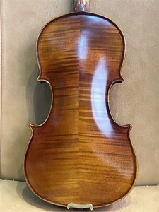Professional Handmade Beautiful Flame Violin 4/4 Two Pieces Back Back with Sound - Picture 1 of 19