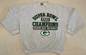 Vintage Green Bay Packers Sweater Adult XL Crewneck Super Bowl XXXI 31 Champ NFL - Picture 1 of 23
