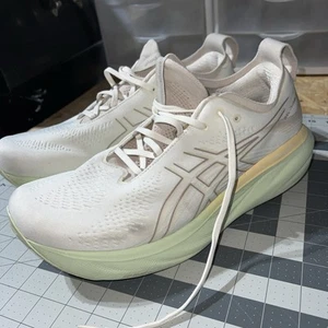 Asics Gel-Nimbus 25 Men’s 13 Shoes Cream Fawn Road Race Trainer Running Support - Picture 1 of 11