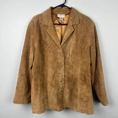 Vintage Victor Costa Embroidered Suede Jacket 2X Plus Size - Image 1 of 4
