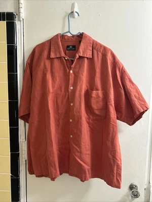 STRUCTURE Men's VTG Red Button Short Sleeve Shirt Casual Cotton Blend FREE SHIP - Image 1 of 4