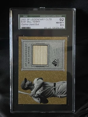 BILL TERRY 2001 SP Legendary Cuts Game Used Bat  - SGC 8.5 NmMt+ - Image 1 of 2