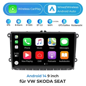 9" Autoradio CarPlay für VW SKODA SEAT GPS Radio Navigator WiFi +BT 8 Kern 2+32G - Bild 1 von 17