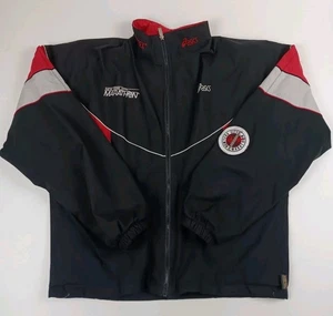 Vintage Asics New York Marathon Windbreaker Jacket Size Large Red Black - Picture 1 of 17