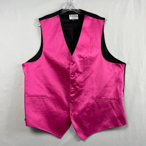 Tuxedo Park Vest Mens XLL Pink Formal Satin Sleeveless Buttonfront Vneck - Picture 1 of 10