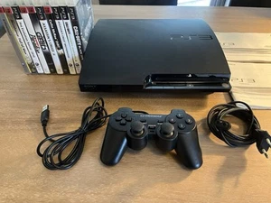PS3 Slim 250 Go + Manette + 10 Jeux - Playstation 3 100% Fonctionnelle - Imagen 1 de 11