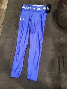 Under Armour Leggings YS Youth Small Purple Athletic Pants Girls New - Picture 1 of 5
