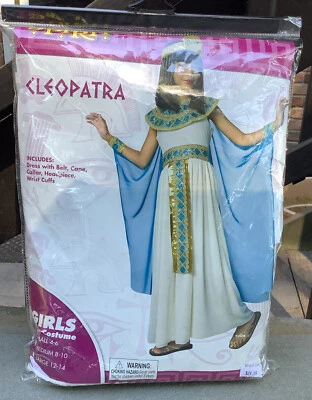 Disfraz Spirit Halloween Niñas Talla Pequeña 4-6 Cleopatra Completo 6 Piezas-Blanco-NUEVO Foto 1 de 4