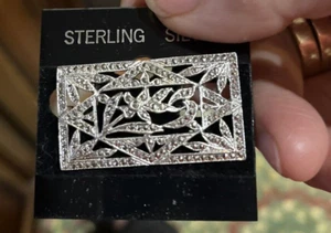 vintage sterling silver and marcasite brooch - Picture 1 of 4